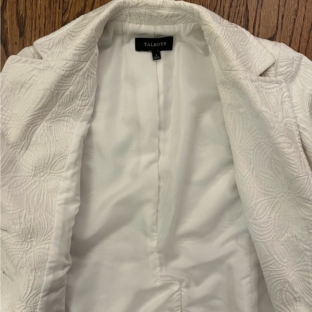 Talbots Cream Textured Blazer - Picture 4 of 5